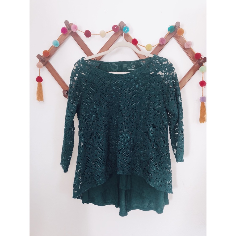 Emerald Green Lace Top